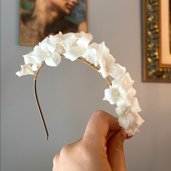 Cream Floral Handmade Headband main image 4